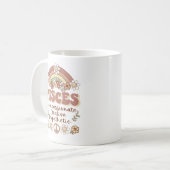 Pisces Groovy Retro Floral Rainbow Tasse (Vorderseite Links)