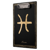 Pisces Hammergoldstylisierte Astrologie-Symbol Klemmbrett (Links)