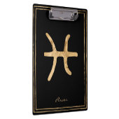 Pisces Hammergoldstylisierte Astrologie-Symbol Klemmbrett (Rechts)