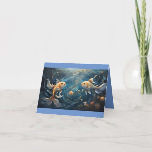 Pisces Happy Birthday Karte (Vorderseite)