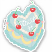 Pisces Heart Cake Aufkleber (Vorderseite)