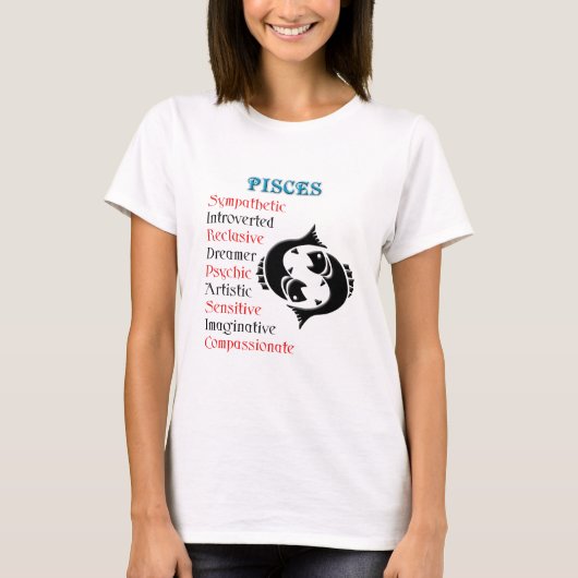 Pisces Horoscope T-Shirt (Vorderseite)