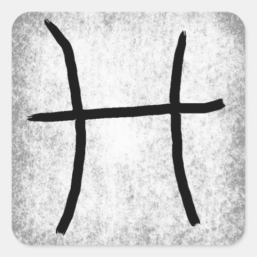 Pisces Horoscope Zodiac Astrologisches Zeichen Quadratischer Aufkleber (Vorderseite)