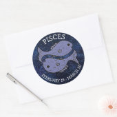 Pisces Horoscope Zodiac Astrologisches Zeichen Runder Aufkleber (Umschlag)