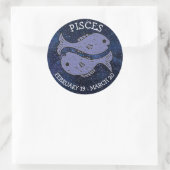 Pisces Horoscope Zodiac Astrologisches Zeichen Runder Aufkleber (Tasche)