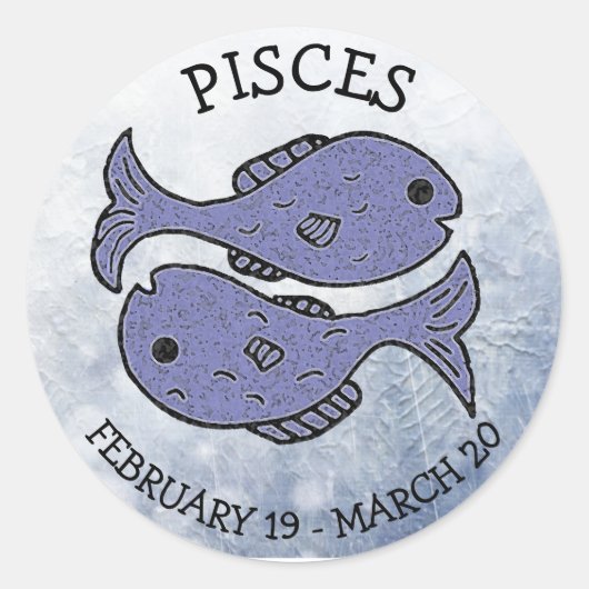 Pisces Horoscope Zodiac Astrologisches Zeichen Runder Aufkleber (Vorderseite)