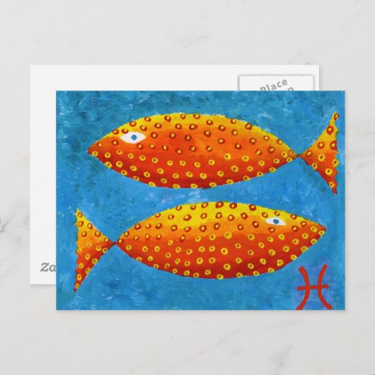 Pisces Horoscope Zodiac Star Sign Postkarte (Vorne/Hinten)