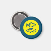 Pisces Horoskop Gelb Blau Modern Minimalistisch Magnet (Vorderseite/Rückseite)
