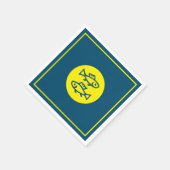 Pisces Horoskop Gelb Blau Modern Minimalistisch Serviette (Ecke)