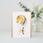 Pisces Horse Birthday Astrlogy Vertikale Postkarte (Stehend Vorderseite)
