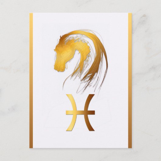 Pisces Horse Birthday Astrlogy Vertikale Postkarte (Vorderseite)