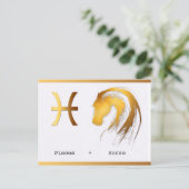 Pisces Horse Chinese Western Astrologie Geburtstag Postkarte (Stehend Vorderseite)