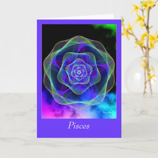 Pisces Karte (Gelbe Blume)