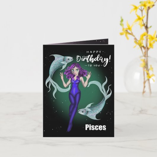 Pisces Karte (Gelbe Blume)