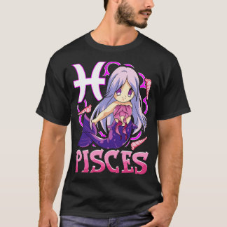 Pisces Kawaii Februar März Geburtstag Zodiac T-Shirt