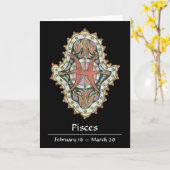 Pisces Khamsa Note Card Karte (Gelbe Blume)