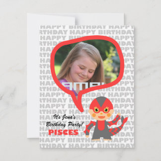 Pisces Kids-Party Einladung mit Foto