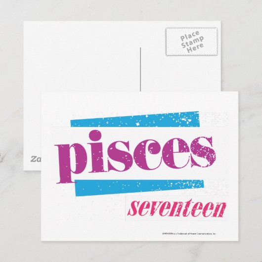 Pisces Lila Postkarte (Vorne/Hinten)
