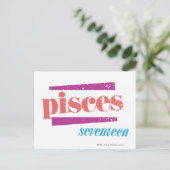 Pisces LtPink Postkarte (Stehend Vorderseite)