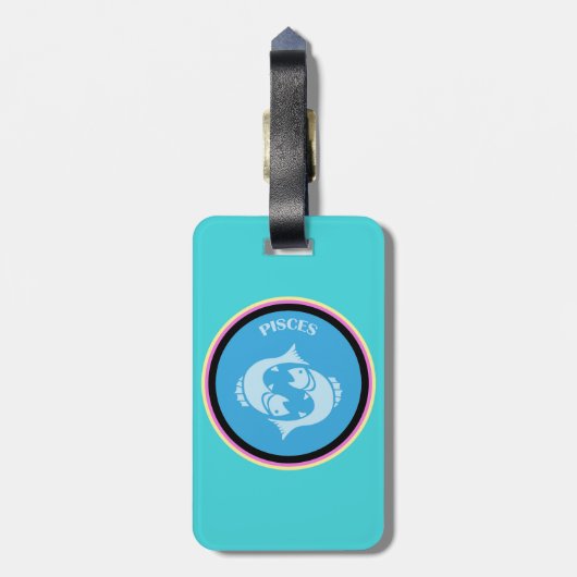 Pisces Luggage Tag Gepäckanhänger (Rückseite vertikal)