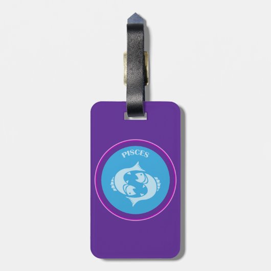 Pisces Luggage Tag Gepäckanhänger (Rückseite vertikal)