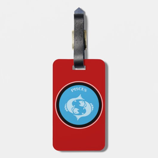 Pisces Luggage Tag Gepäckanhänger (Rückseite vertikal)