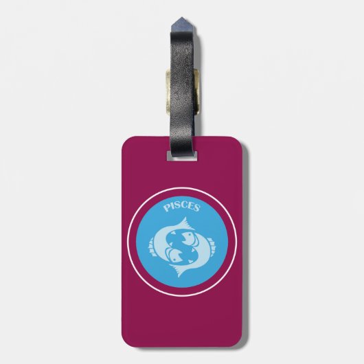 Pisces Luggage Tag Gepäckanhänger (Rückseite vertikal)