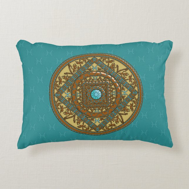 Pisces Mandala Accent Pillow Dekokissen (Vorderseite)