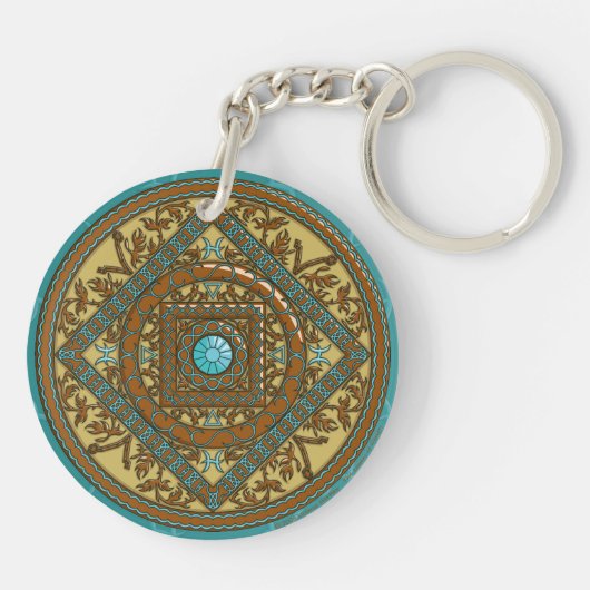 Pisces Mandala Akrylic Schlüsselanhänger (Rückseite)