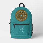 Pisces Mandala Bedruckter Rucksack (Vorderseite)