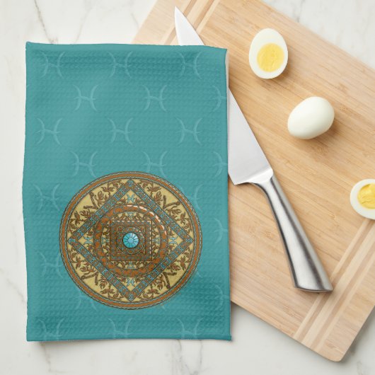 Pisces Mandala Handtuch (Viertel Falte)