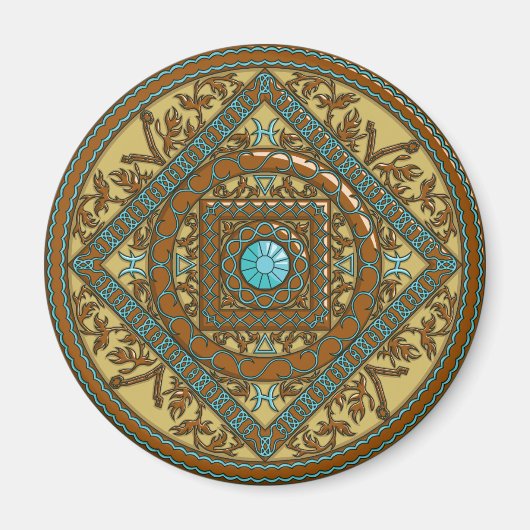 Pisces Mandala Magnet (Vorne)