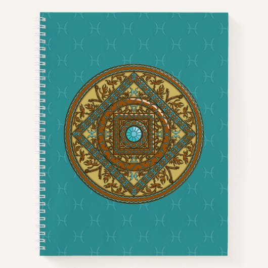 Pisces Mandala Spiral Notebook Notizbuch (Vorderseite)