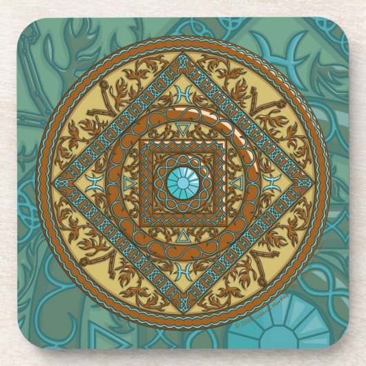 Pisces Mandala Square Untersetzer (Vorderseite)