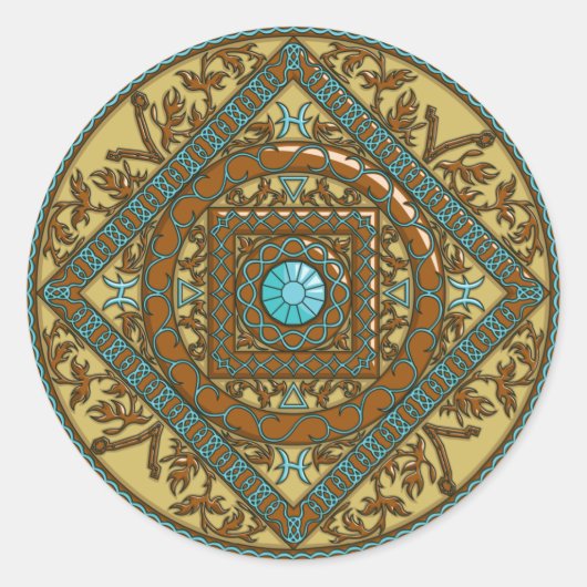 Pisces Mandala Sticker (Vorderseite)
