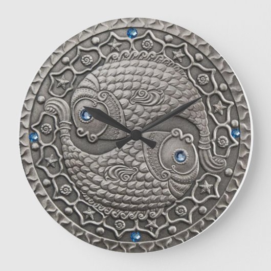 Pisces Medallion Große Wanduhr (Vorderseite)