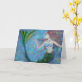 Pisces Mermaid Birthday Grußkarte Karte (Gelbe Blume)