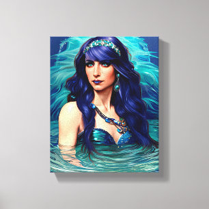 Pisces Mermaid Queen Original Fantasy Art Leinwanddruck