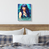 Pisces Mermaid Queen Original Fantasy Art Leinwanddruck (Insitu (Schlafzimmer))