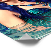 Pisces Mermaid Queen Original Fantasy Art Poster (Ecke)