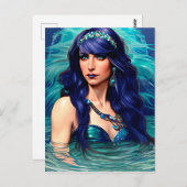 Pisces Mermaid Queen Original Fantasy Art Postkarte (Vorne/Hinten)