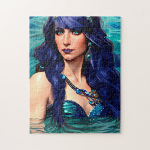 Pisces Mermaid Queen Original Fantasy Art Puzzle