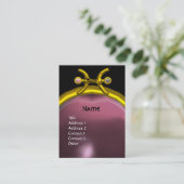 PISCES MONOGRAM Pearl Amethyst gelb rosa lila Visitenkarte (Stehend Vorderseite)