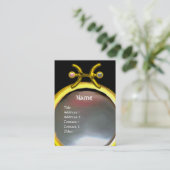 PISCES MONOGRAM, Pearl, schwarz-gelb, rosa grau Visitenkarte (Stehend Vorderseite)