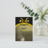 PISCES MONOGRAM Perlgelb, schwarz, grau, pink Visitenkarte (Stehend Vorderseite)