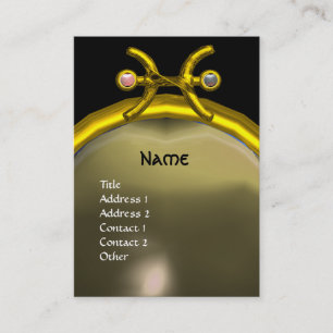 PISCES MONOGRAM Perlgelb, schwarz, grau, pink Visitenkarte