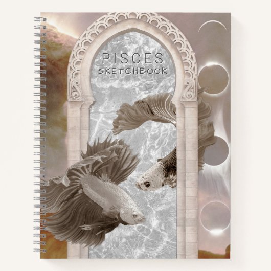 Pisces Muse Ethereal Zodiac Sketchbook Notizblock (Vorderseite)