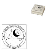 Pisces Personalisiert Zodiac Book Briefmarke Gummistempel (Stempel)
