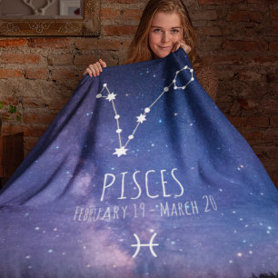 Pisces   Personalisierte Sternbilder Fleecedecke