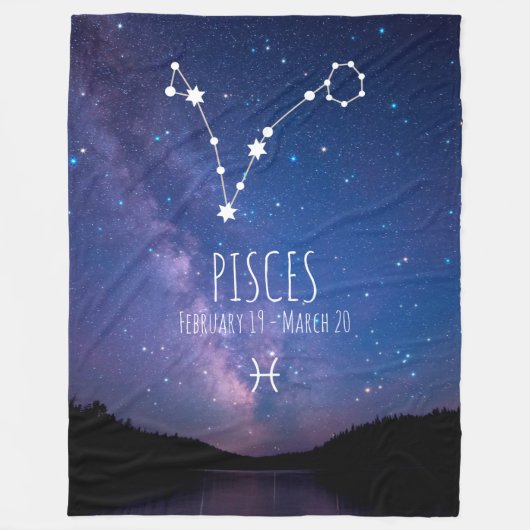 Pisces | Personalisierte Sternbilder Fleecedecke (Vorderseite)
